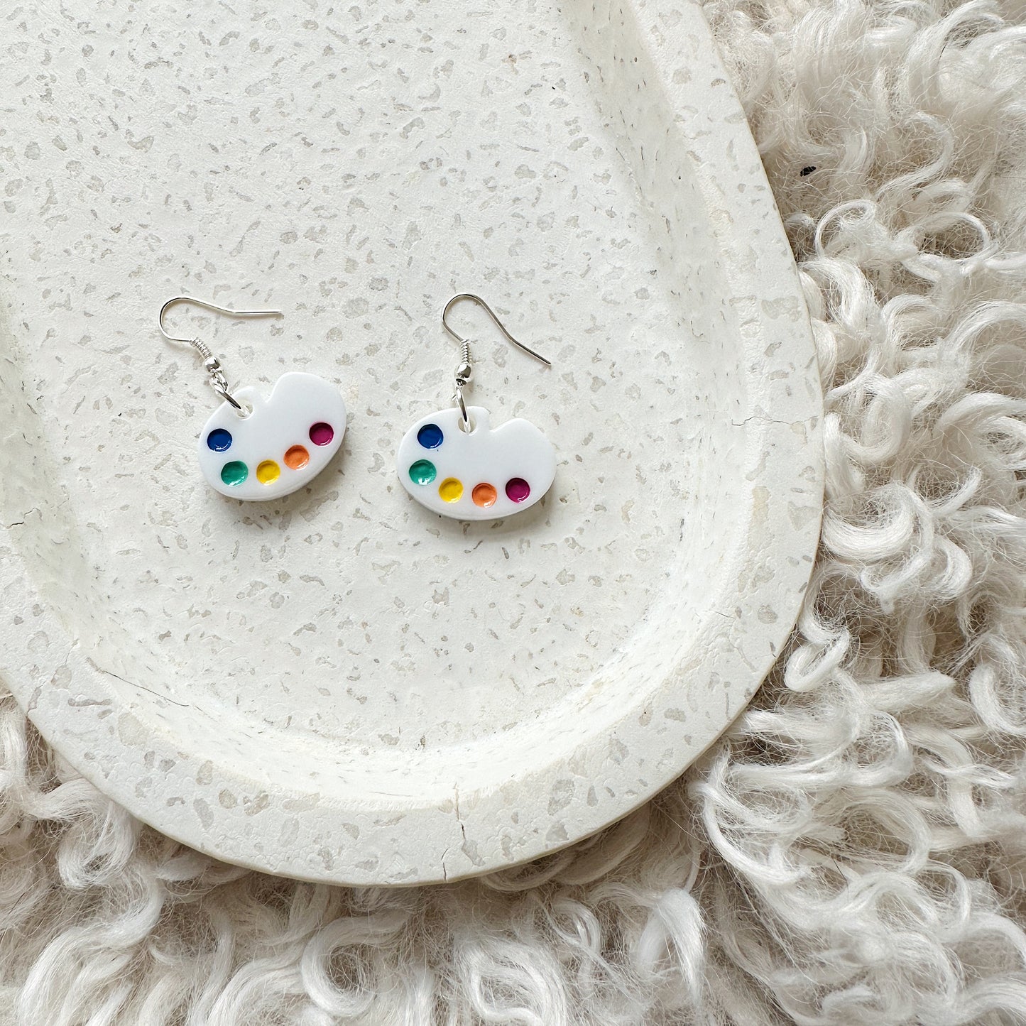 Mini paint palette earrings