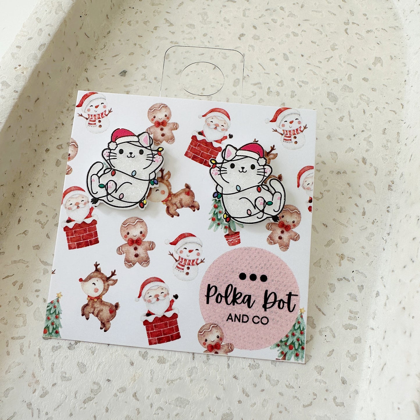 Christmas Cat Studs