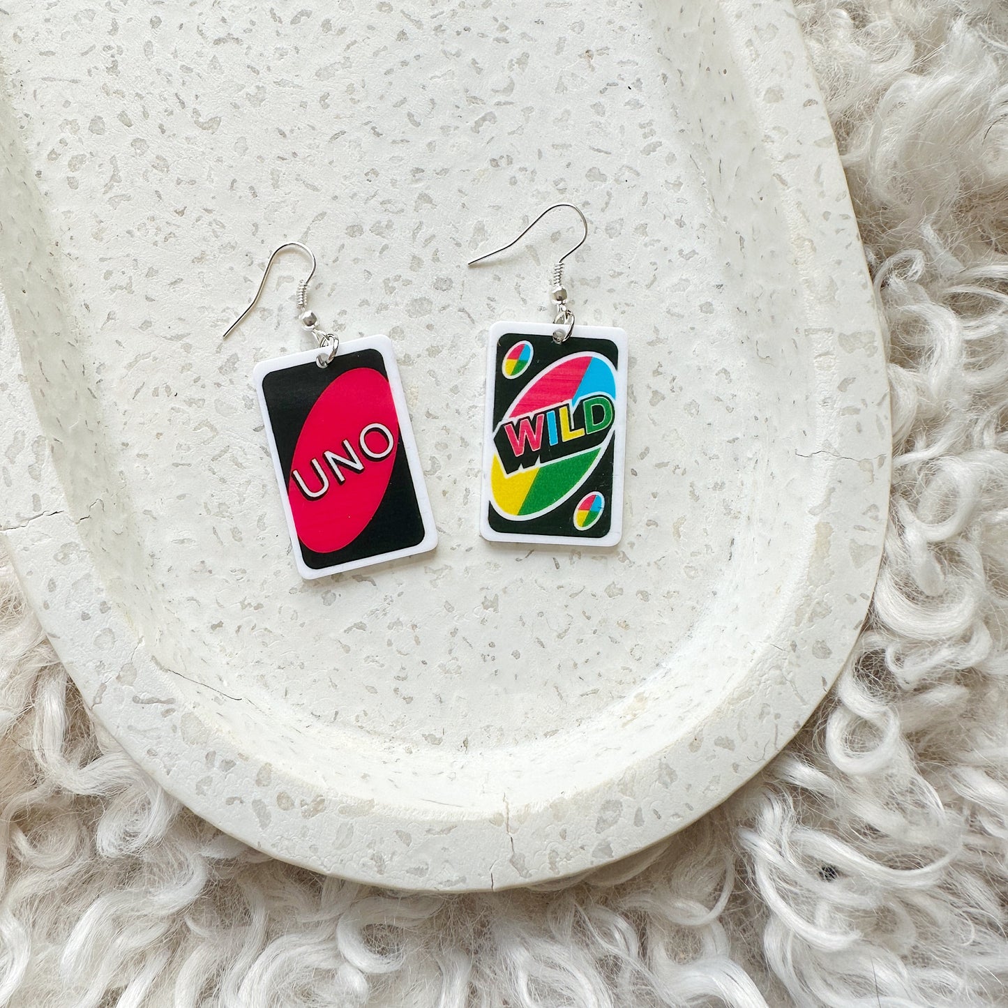 Uno Card Earrings