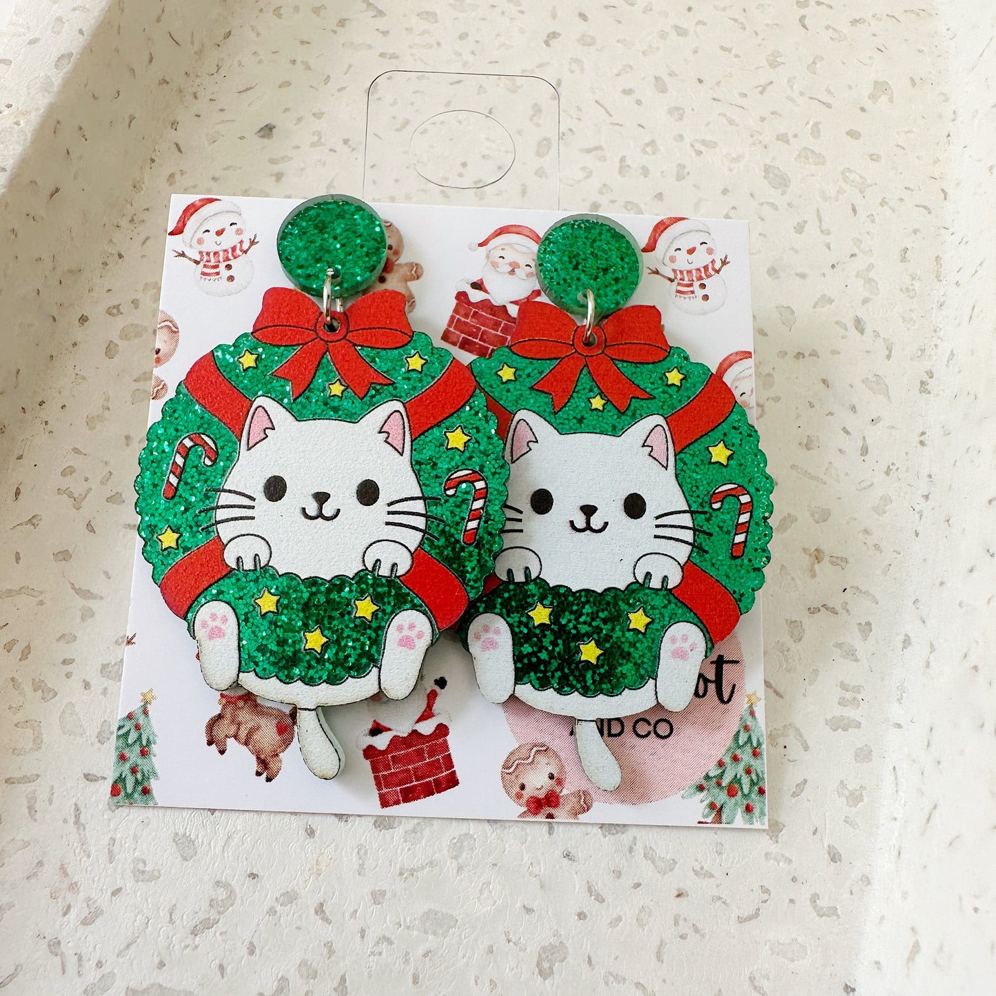 Christmas Wreath Cat Dangles