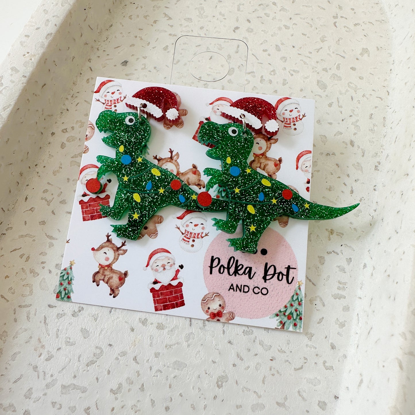 PRE ORDER Christmas Dinosaur Dangles