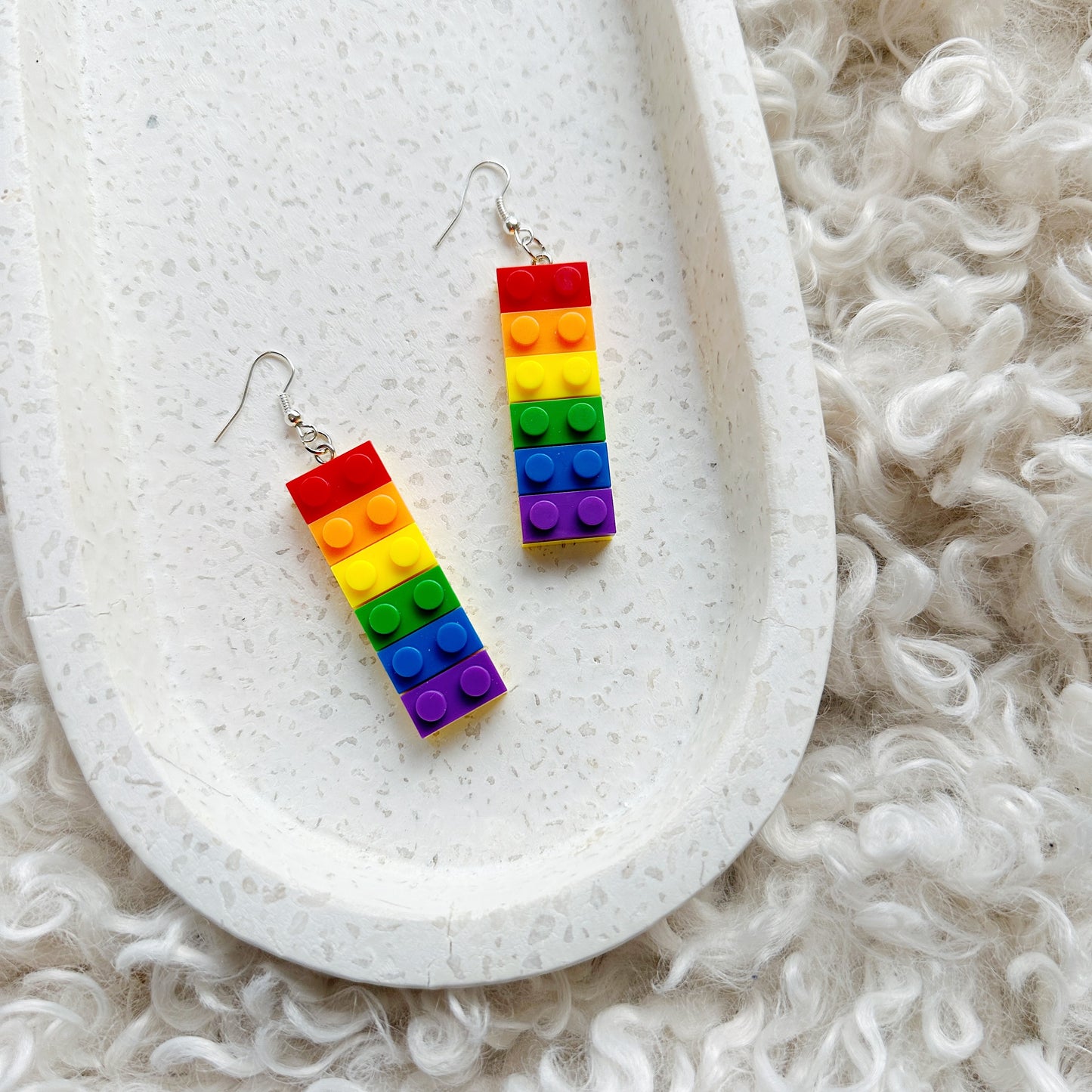 Rainbow Lego Earrings