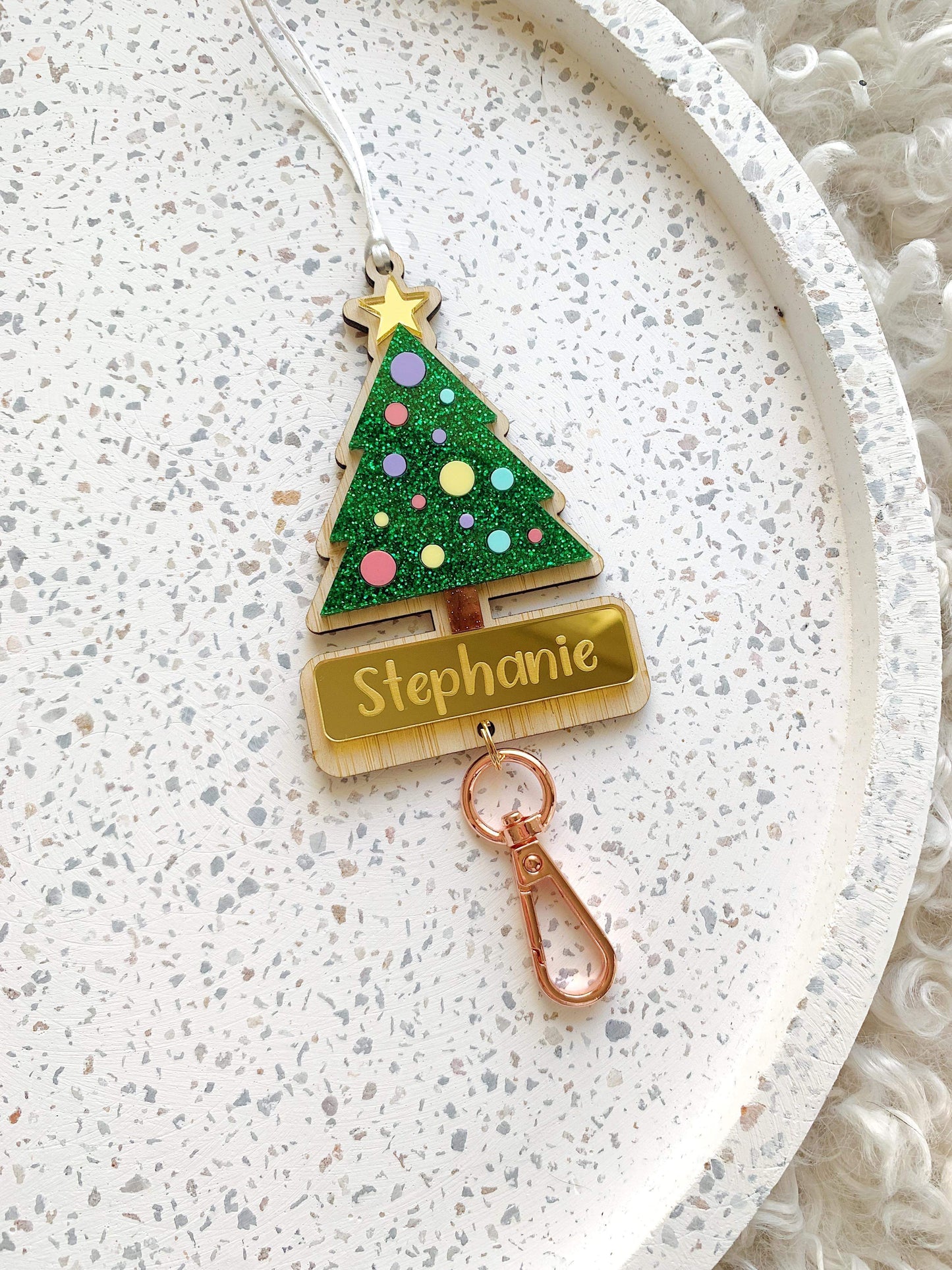 Colourful Christmas Tree Lanyard