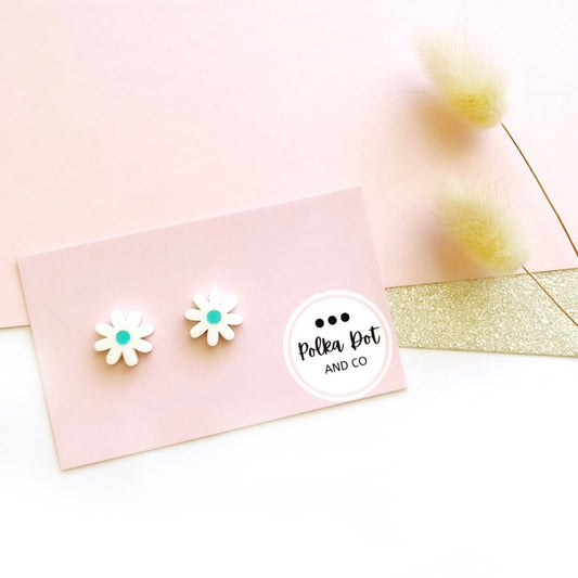 Aqua Daisy Studs