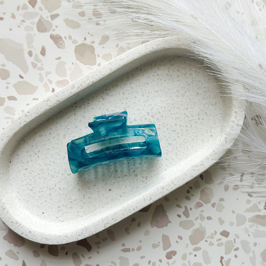 Teal Swirl Claw Clip