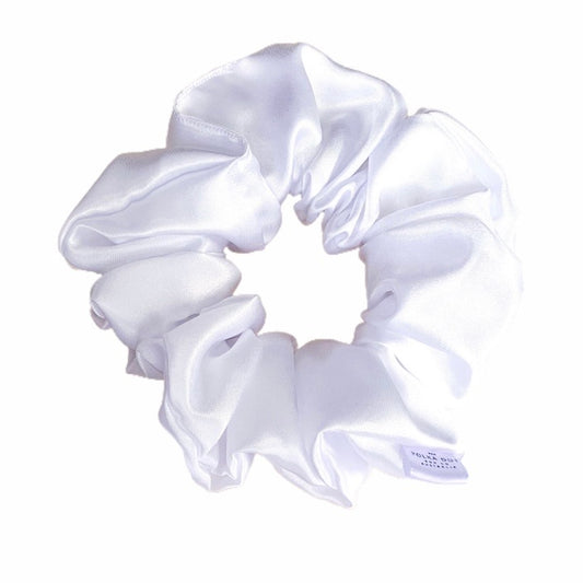 White Satin Regular Scrunchie